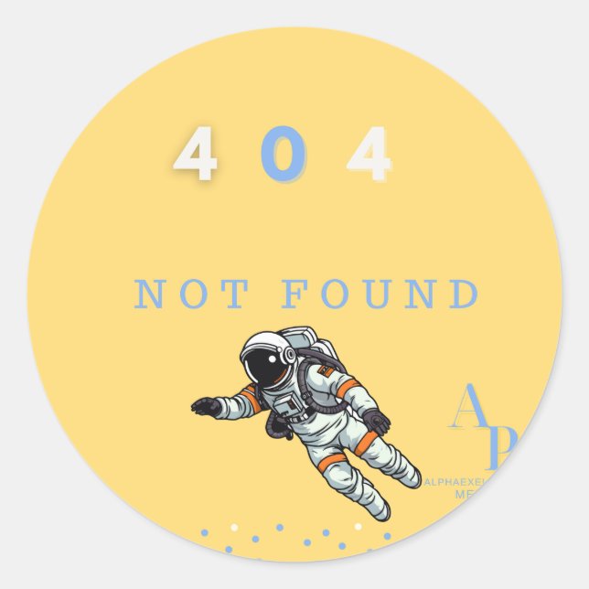 404-Aufkleber Runder Aufkleber (Vorderseite)