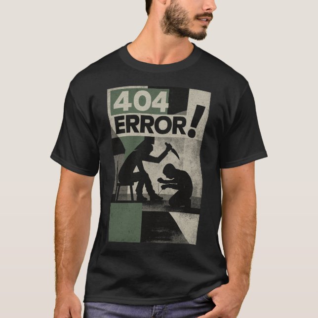 404 Error Psychological Thriller Art T-Shirt (Vorderseite)