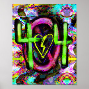 404 Fehlermeldung Cyberpunk Dystopian Future Art Poster