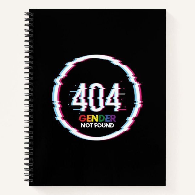 404 Geschlecht nicht gefunden | Funny LGBTQ | Stol Notizbuch (Vorderseite)