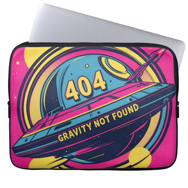 404 Gravity not found - Retro Space Pop Art Laptopschutzhülle (Vorderseite)