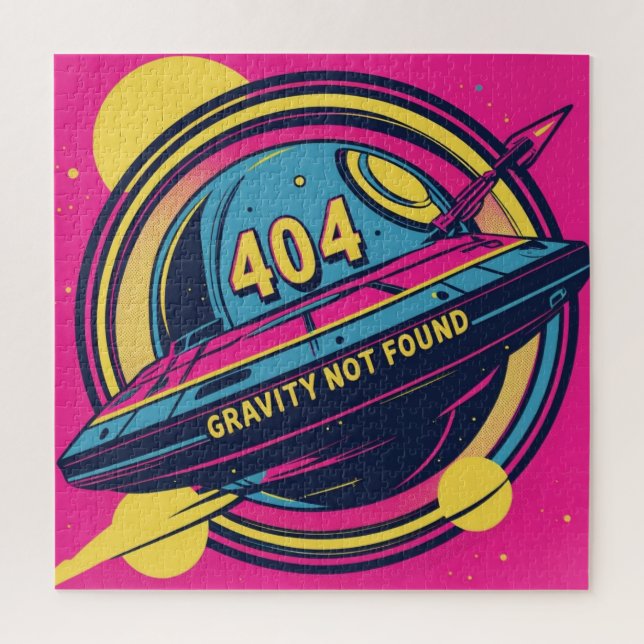 404 Gravity not found - Retro Space Pop Art Puzzle (Vertikal)