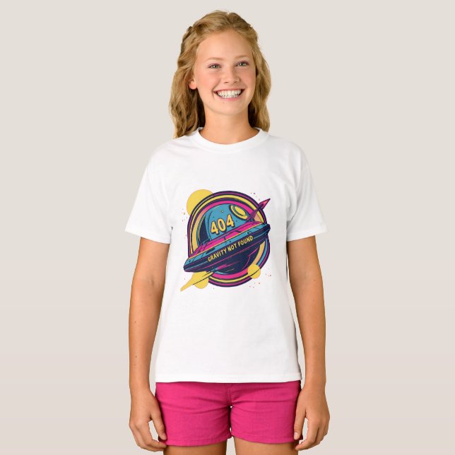 404 Gravity not found - Retro Space Pop Art T-Shirt (Vorne ganz)