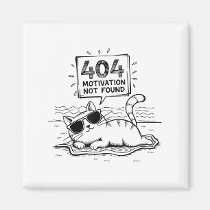 404 Motivation nicht gefunden Lustige faule Katze Magnet