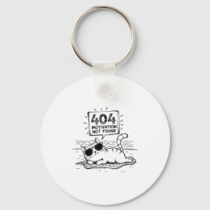 404 Motivation nicht gefunden Lustige faule Katze  Schlüsselanhänger