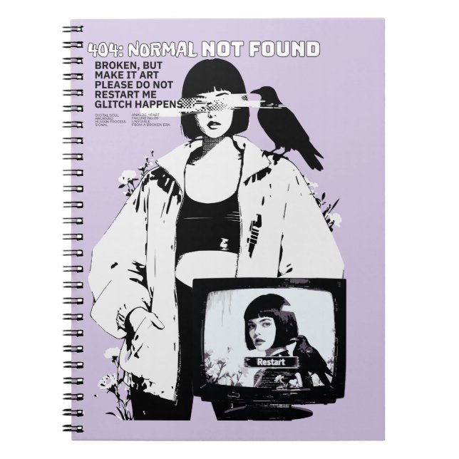 404: Normal Not Found – Glitched Soul Notizblock (Vorderseite)