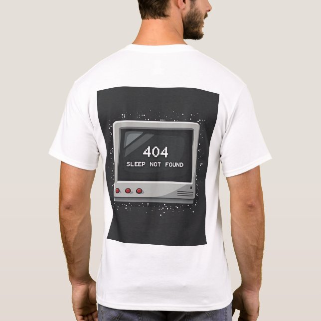 404: Sleep Not Found – Retro Gamer Glitch Tee (Rückseite)