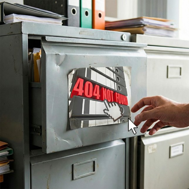 404 Website-Fehlermeldung nicht gefunden Quadratischer Aufkleber (Von Creator hochgeladen)