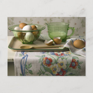 4073 Stilleben mit Eiern und Milch Postkarte