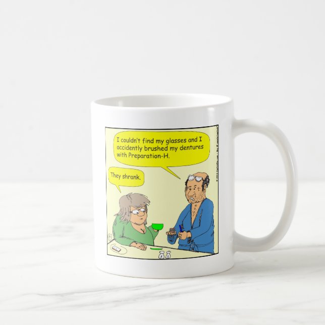 408 Gebisse Hemorrhoid-Creme Cartoon Tasse (Rechts)