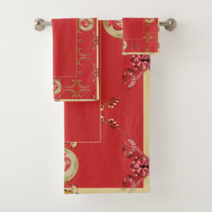 40./15. Hochzeitstag Badetuch Badhandtuch Set