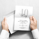 40 - 40. Geburtstag Party Schwarz & Weiß Chic Einladung<br><div class="desc">40 Jahre Geburtstagsparty Einladung Minimalistisch Chic Neutral Black and White | Erwachsene Einladungen zum Geburtstag | Modernes Minimalistisches Chic Elegant 40. Einladungen | Geburtstagsfeier</div>