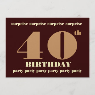 40. - 49. ÜBERRASCHUNG Geburtstags-Party Einladung