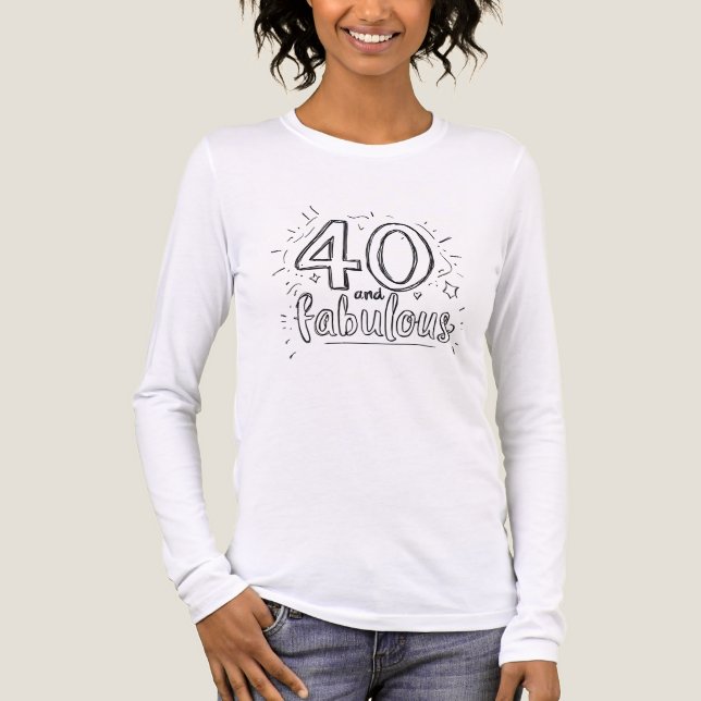 40 and Fabulous Doodle Happy Birthday  Tri-Blend Shirt (Vorderseite)