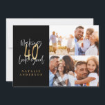 40 aussehen gut Schwarz und Gold Multi-Foto  Einladung<br><div class="desc">Schwarz und Gold,  mit mehreren Fotos,  sodass 40 gut aussehen, </div>