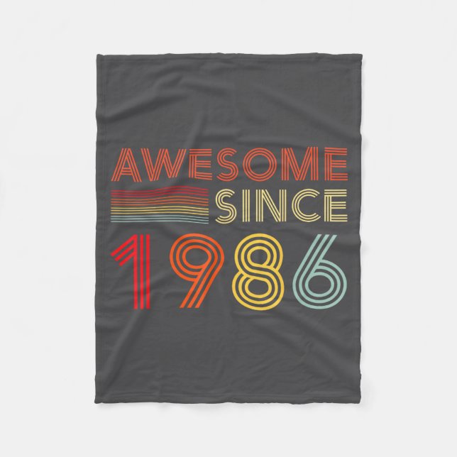 40 Birthday Decorations Men 40yr Awesome 1986 40th Fleecedecke (Vorderseite)