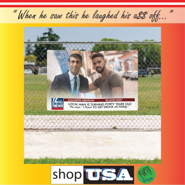 40. Breaking News 🎉 Rishi Sunak Foto Banner (shop in America)