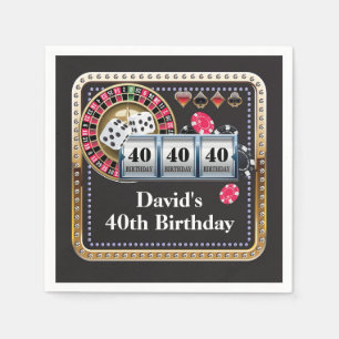 40. Casino Poker Spielkarte Geburtstag Napkins Serviette