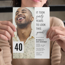 40. Chic Foto 40. Geburtstagsfeier Party Einladung