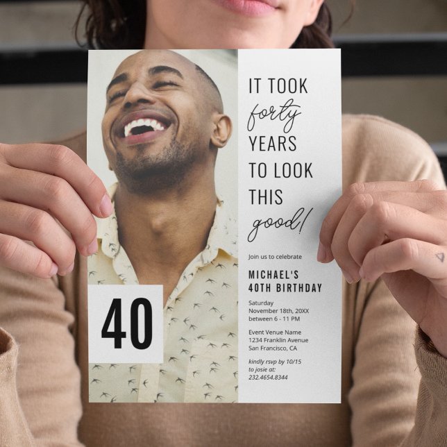 40. Chic Foto 40. Geburtstagsfeier Party Einladung (Von Creator hochgeladen)
