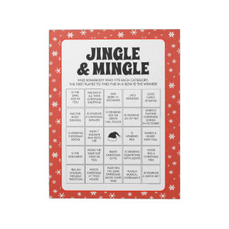 40 Christmas Jingle & Mingle Bingo Game Sheets Notizblock