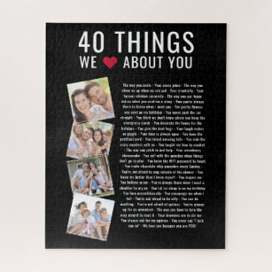 40 Dinge, die wir über Sie Liebe   40. Geburtstag Puzzle
