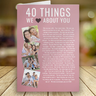 40 Dinge, die wir über Sie Liebe 40. Geburtstags