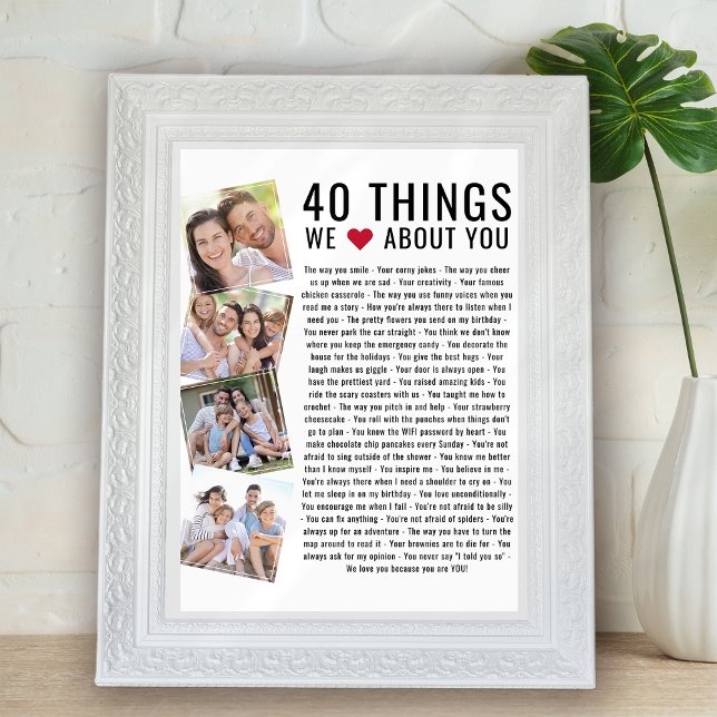 40 Dinge, die wir über Sie Liebe | Geburtsliste Poster (Von Creator hochgeladen)