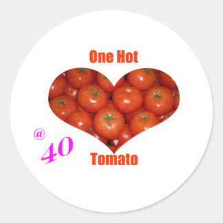 40 eine heiße Tomate Runder Aufkleber