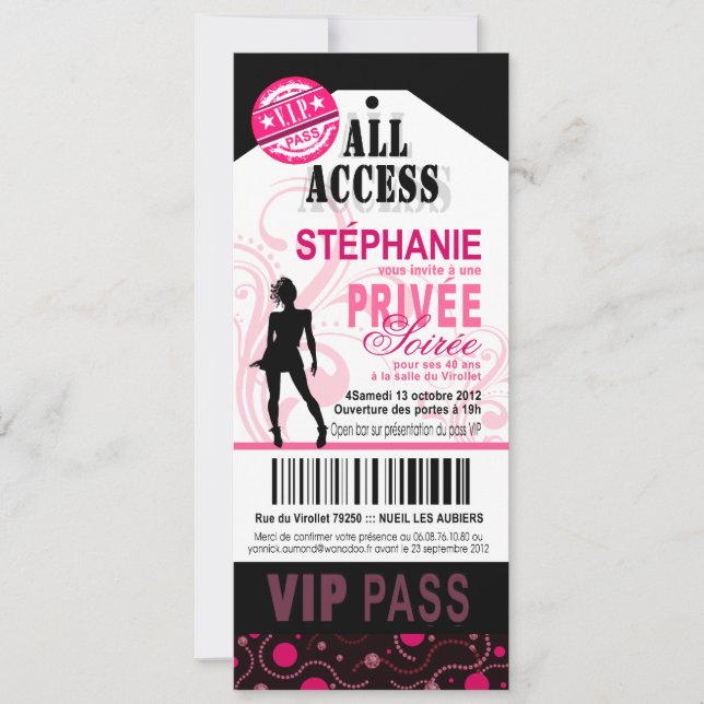 40 ème fête VIP d'anniversaire personnalisée privé (Vorderseite)