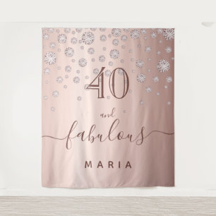 40 fabelhafte Geburtstagsfeier Rose Golddiamanten Wandteppich