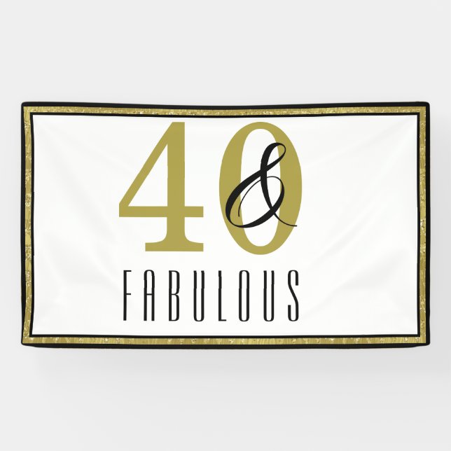 40 & fabelhafte Geburtstagsparty Banner (Horizontal)