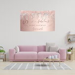 40 Fabelhafte Rose Gold Silberne Tropfen Banner<br><div class="desc">Ein Banner für eine gmädchenhafte und glamouröse 40. & Fabulous Geburtstagsparty. Ein Imitat Rose goldener Farbverlauf mit einer eleganten Rose Gold, Rosa und Imitat silberne Tropfen, Farbe Tropfen Aussehen. Mit dem Text: 40 und fabelhaft Glücklich Geburtstag. Personalisieren und hinzufügen von Alter und Namen. Perfekt sowohl als Begrüßungsbanner als auch als...</div>