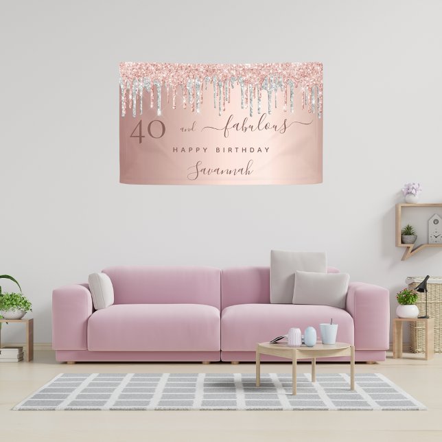 40 Fabelhafte Rose Gold Silberne Tropfen Banner (Von Creator hochgeladen)