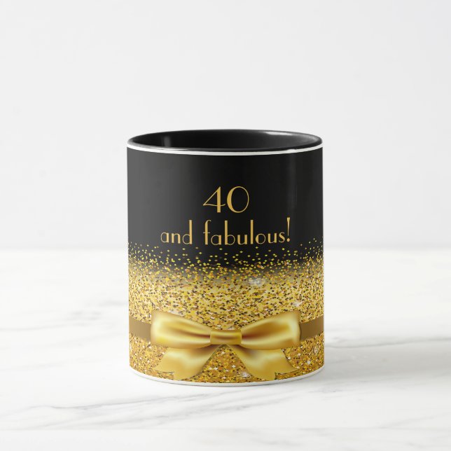 40 fabelhafte schwarze goldene Eleganz Tasse (Zentrum)