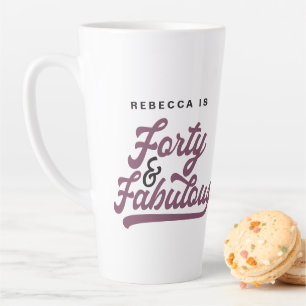 40 & fabelhafte Vintage Geburtstagsschrift Milchtasse