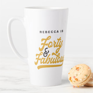 40 & fabelhafte Vintage Geburtstagsschrift Milchtasse