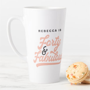 40 & fabelhafte Vintage Geburtstagsschrift Milchtasse