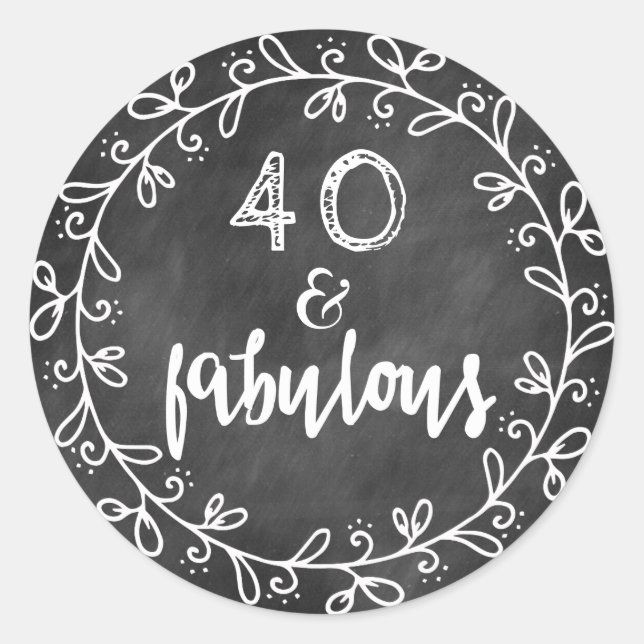 40 & Fabulous 40. Geburtstag Custom Stickers (Vorderseite)