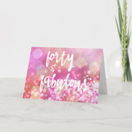 40 & Fabulous, 40. Geburtstag Glamour Bokeh Card Karte