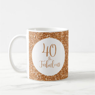 40 & Fabulous Birthday Gold Glitzer Kaffeetasse