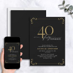 40 & Fabulous Black & Gold Kalligraphie Geburtstag Einladung<br><div class="desc">Es ist dein besonderer Geburtstag, und es ist an der Zeit zu feiern! Will du, den besten Bash in der Stadt zu werfen? Mit dieser 40 & Fabulous Black & Gold Kalligraphie zum Geburtstag laden Sie ein, mit dem höchsten Stil zu beginnen. Es wird sicher sein, den Ton für eine...</div>