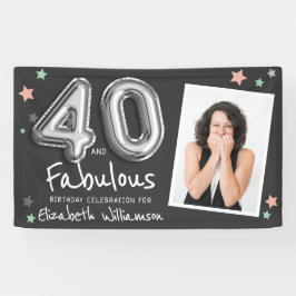 40 & Fabulous Foil Balloon Stars Foto Geburtstag Banner
