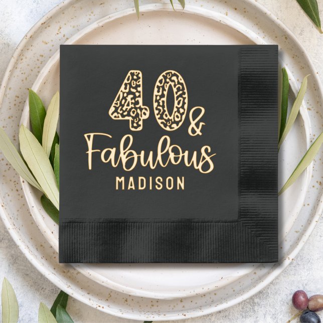 40 & Fabulous Fortieth Birthday Personalisierter N Servietten Mit Folie (Von Creator hochgeladen)
