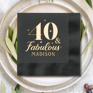 40 & Fabulous Fortieth Birthday Personalisierter N Servietten Mit Folie