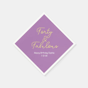 40 & Fabulous, Geburtsname, Lavendel/Gelb Serviette