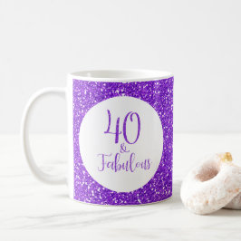 40 & Fabulous Geburtstag Funkelnd Lila Glitzer Kaffeetasse
