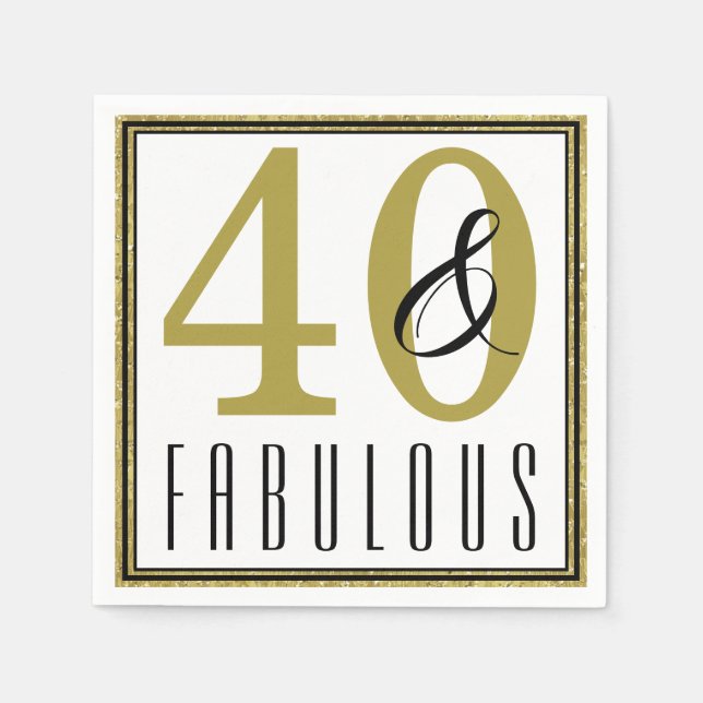 40 & Fabulous Geburtstagsparty Paper Serviette (Vorderseite)