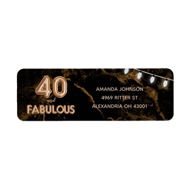 40 & Fabulous Gold & Black 40. Geburtstag (Vorne)