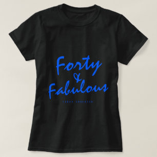 40 Fabulous Neon Blue Name 40. Geburtstagsgeschenk T-Shirt